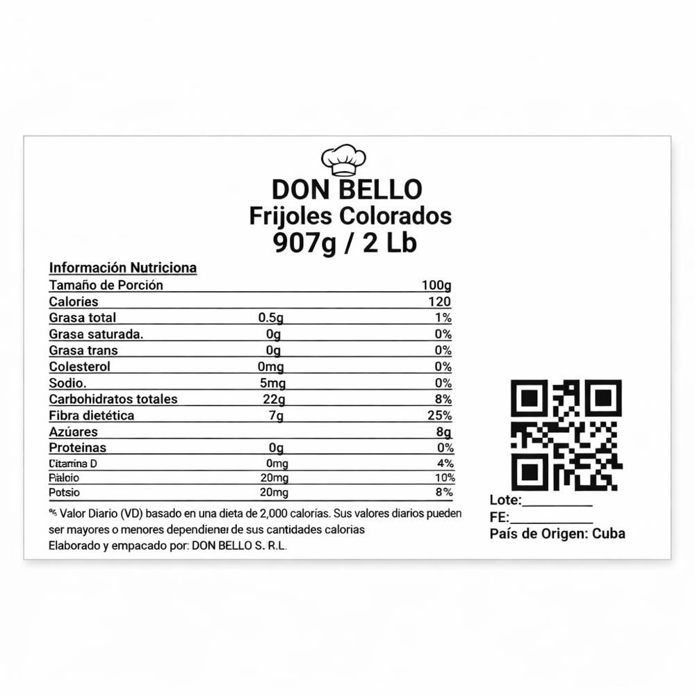 Frijoles colorados Don Bello (907 g / 2 lb)2