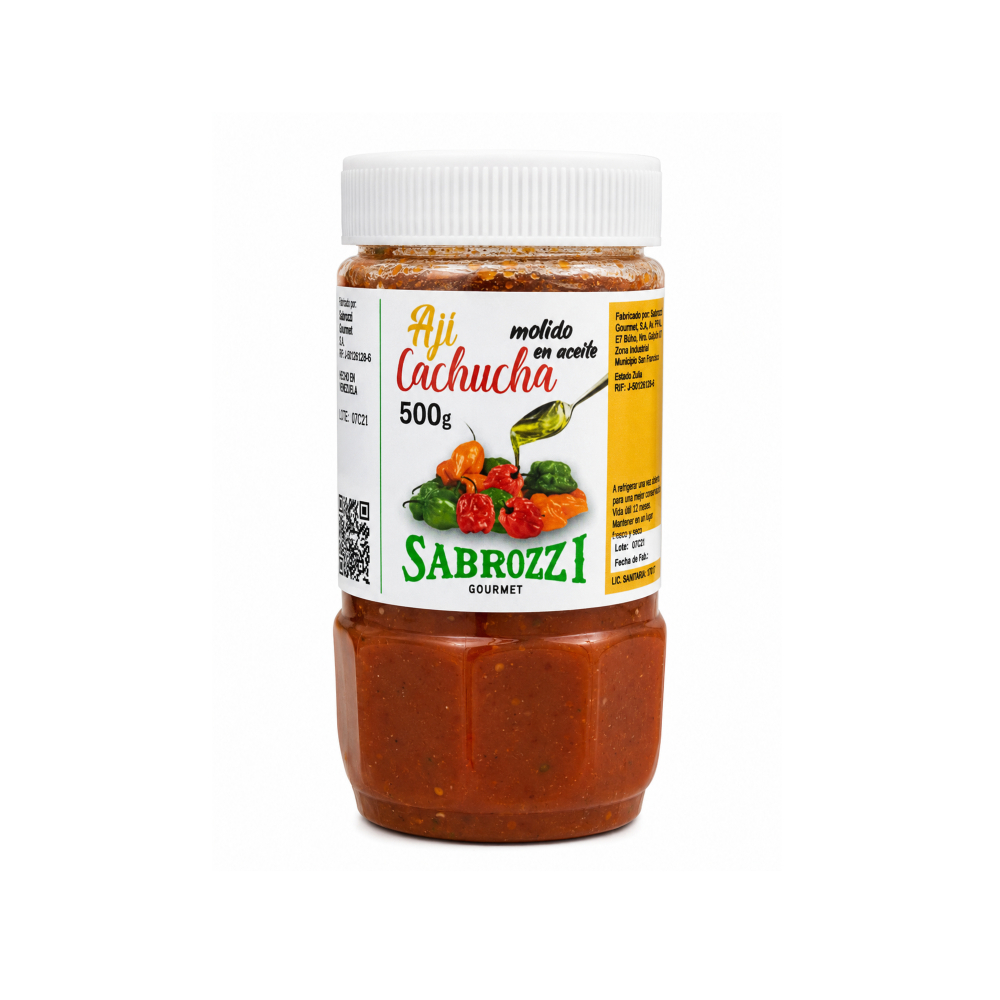 Ají cachucha molido en aceite Sabrozzi (500 g / 1. 1 b)
