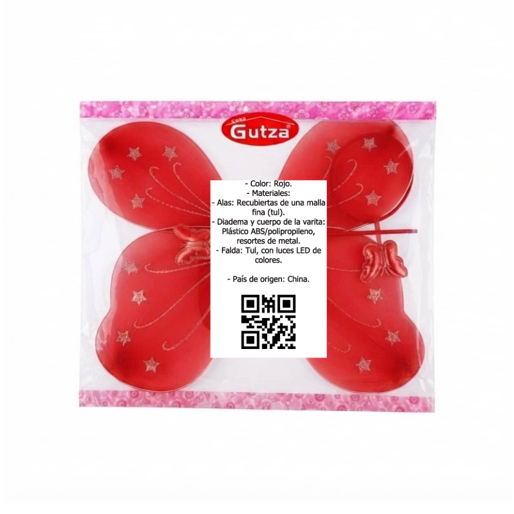 Disfraz de mariposa rojo Gutza1