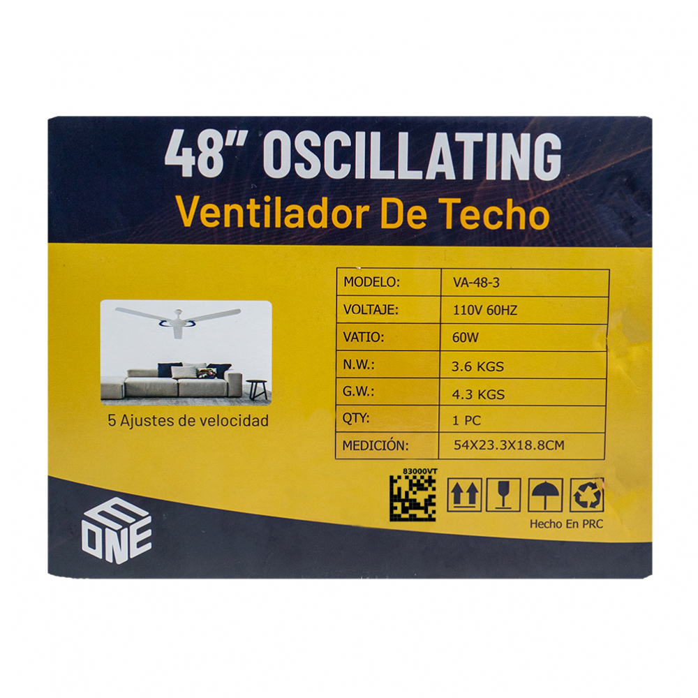 Ventilador de techo de 48" Eone va-48-33
