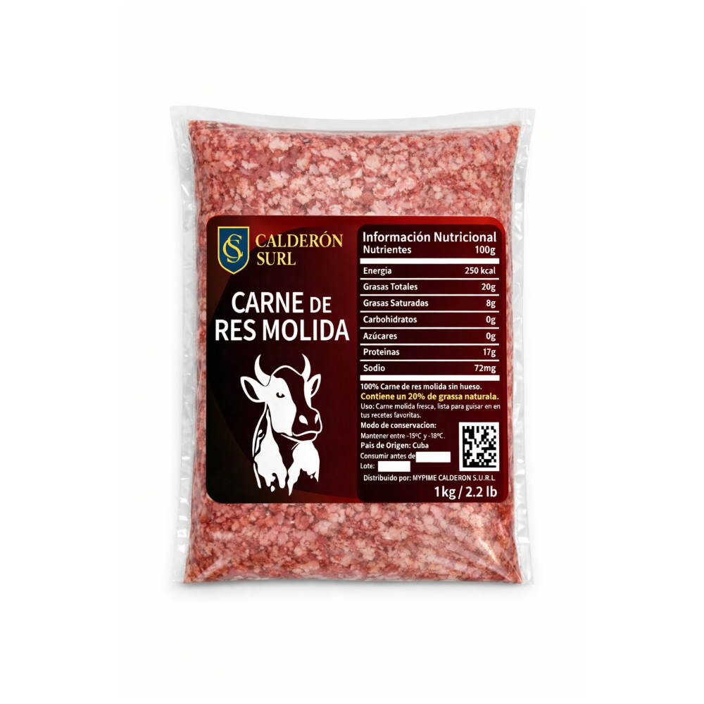 Carne de res molida Calderón (1kg / 2. 2 lb)