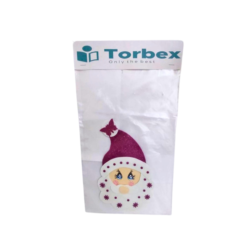 Adorno de foamy rostro y gorro de Santa Claus con mariposa