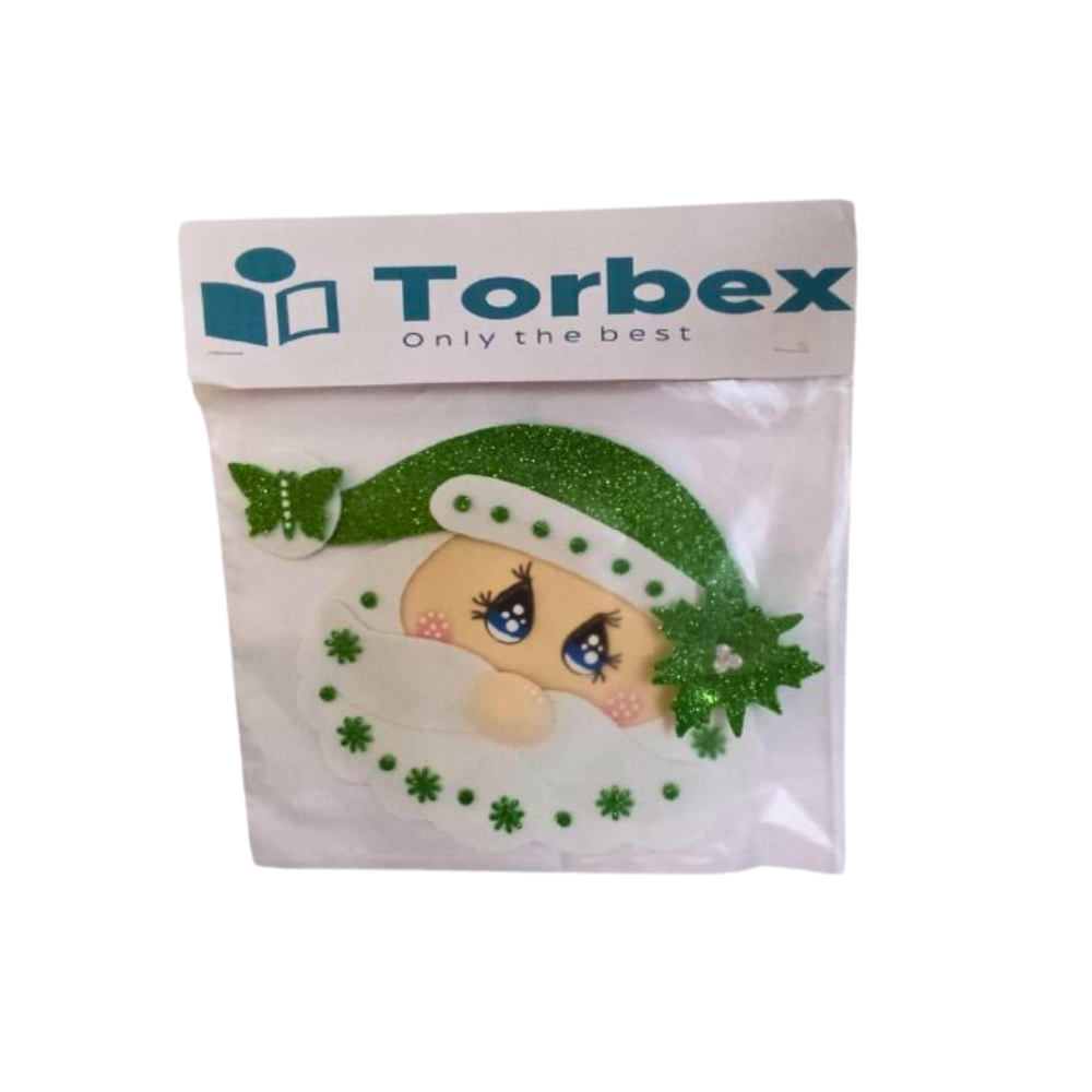 Adorno de foamy rostro ancho con gorro de Santa Claus y mariposa