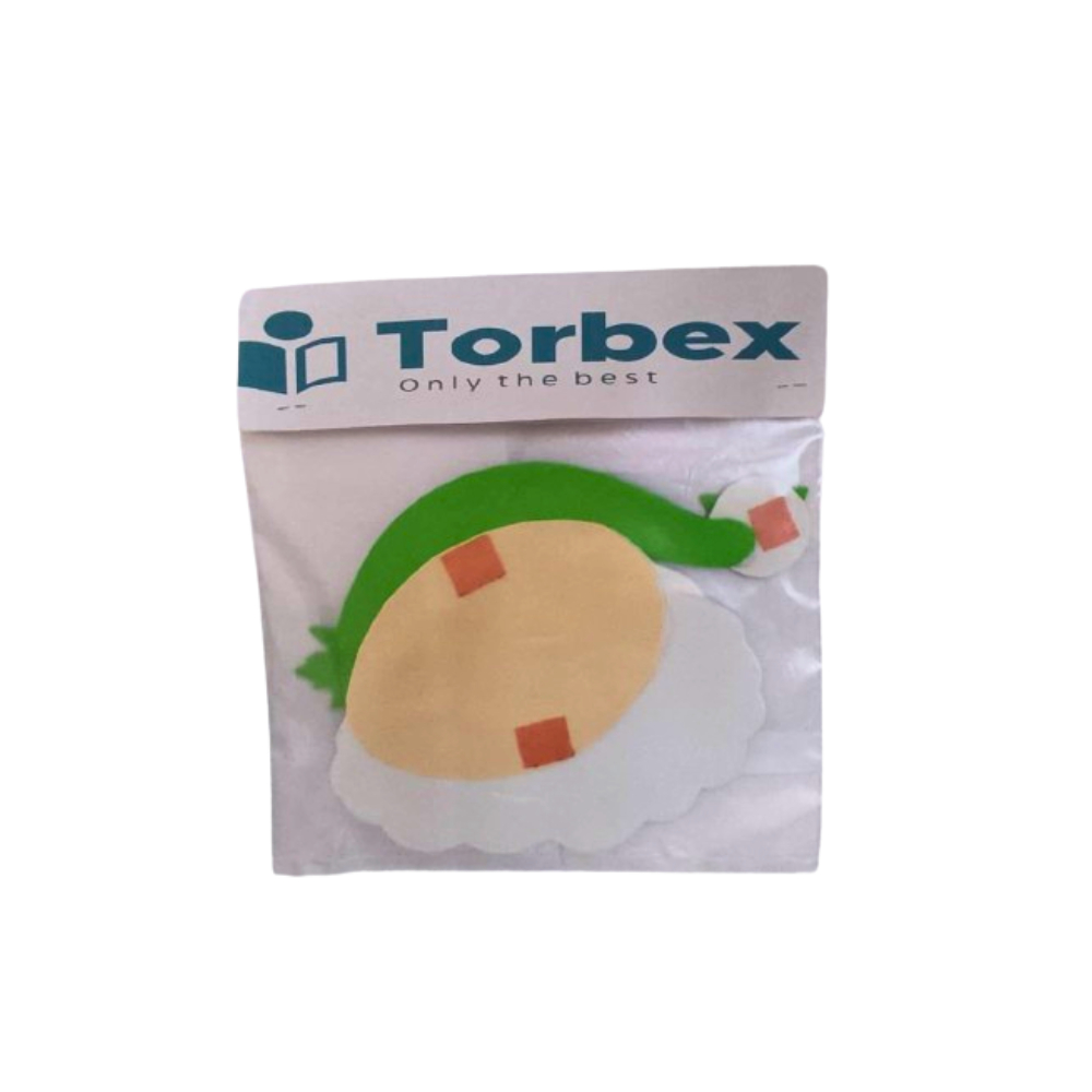 Adorno de foamy rostro ancho con gorro de Santa Claus y mariposa1