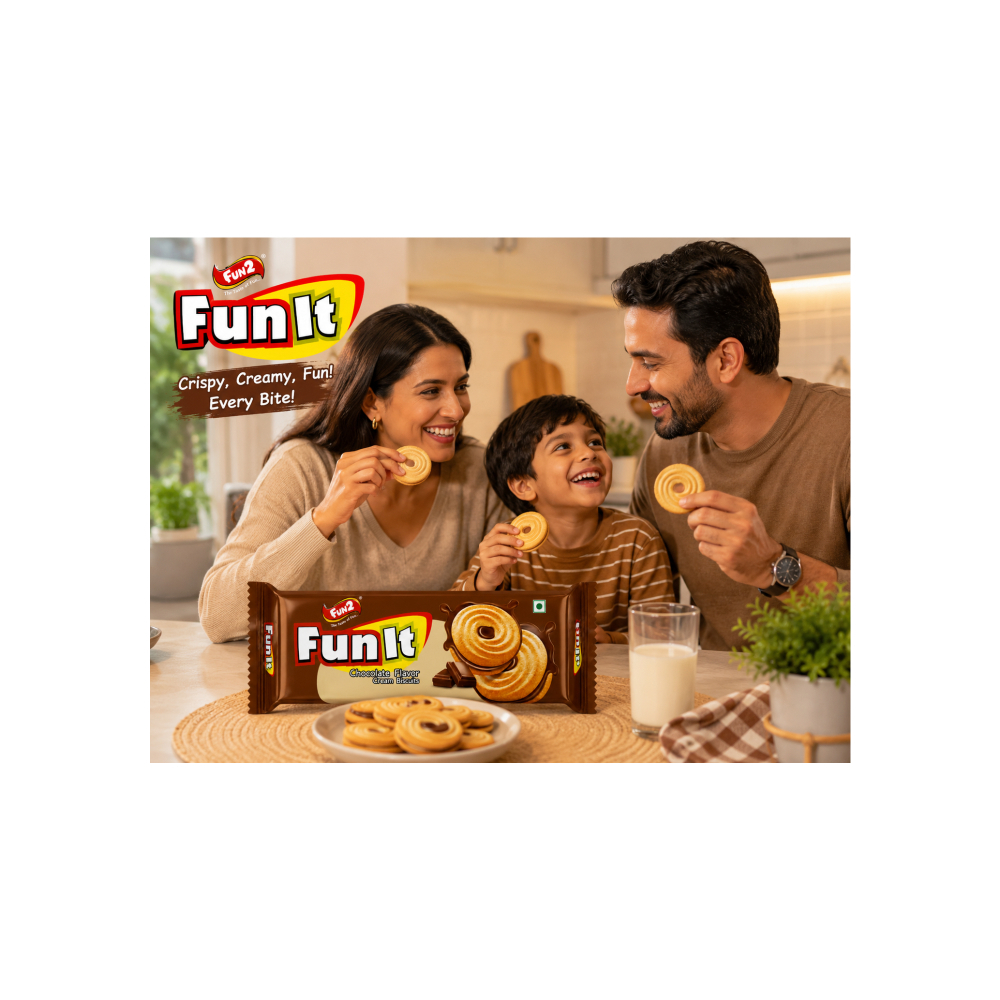 Galleta de crema con sabor a chocolate Fun It Fun2 (36 g / 1. 27 oz)4