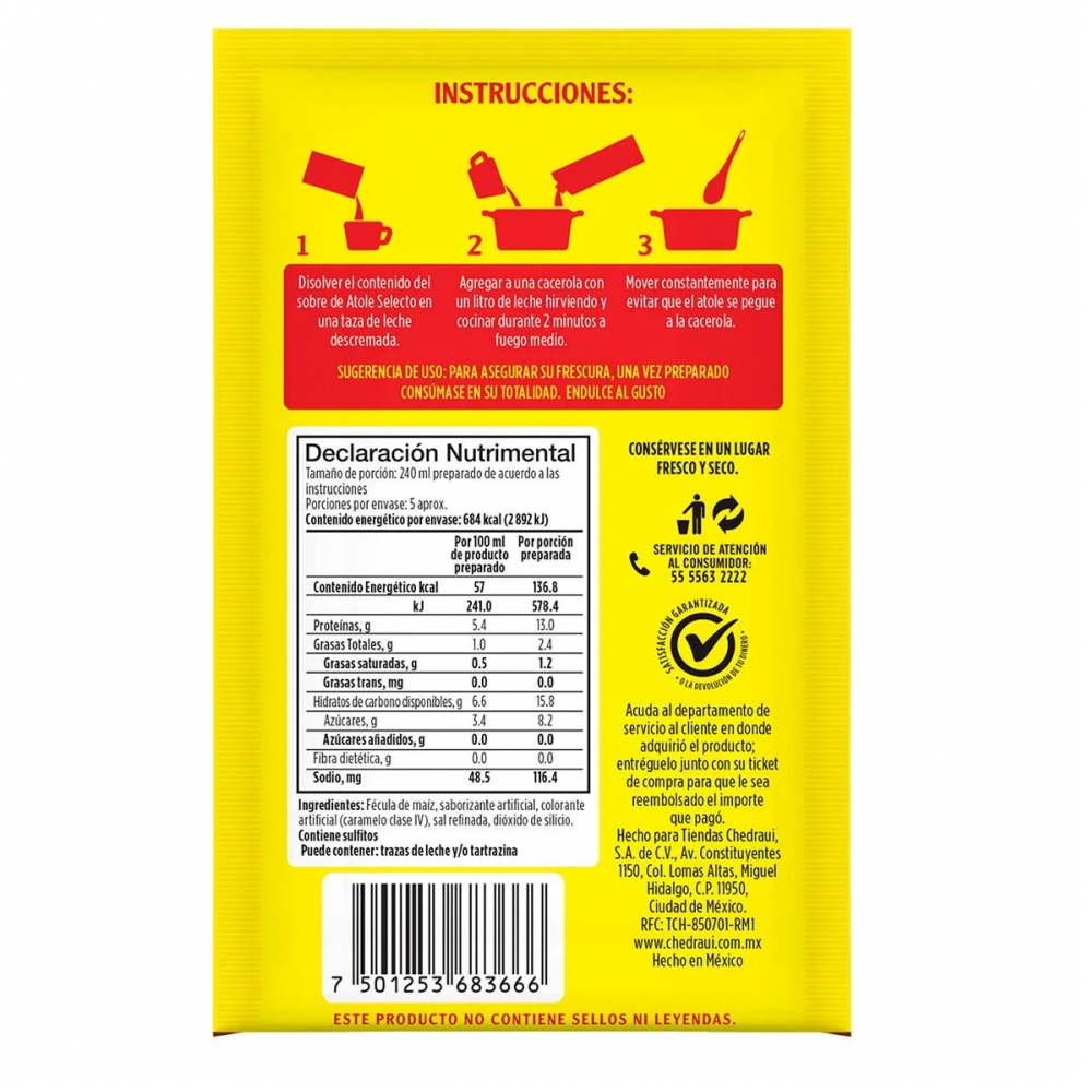 Atole sabor a nuez Selecto (47 g / 1. 65 oz)1