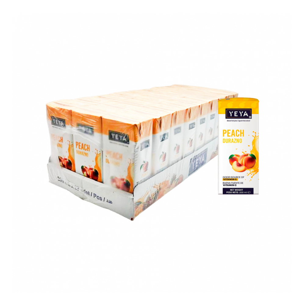 Bebida saborizada sabor durazno yeya (27 x 200 ml)