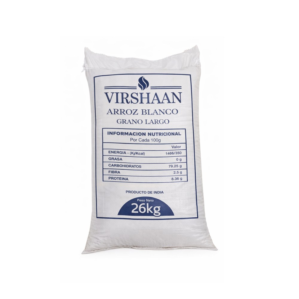 Arroz blanco grano largo Virshaan (26 kg / 57. 32 lb)3