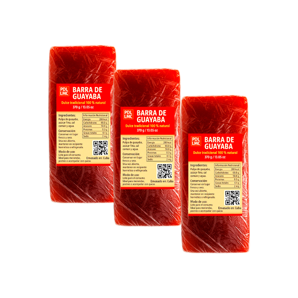 Barra de guayaba – dulce tradicional 100% natural (3 x 370 g / 13. 05 oz)