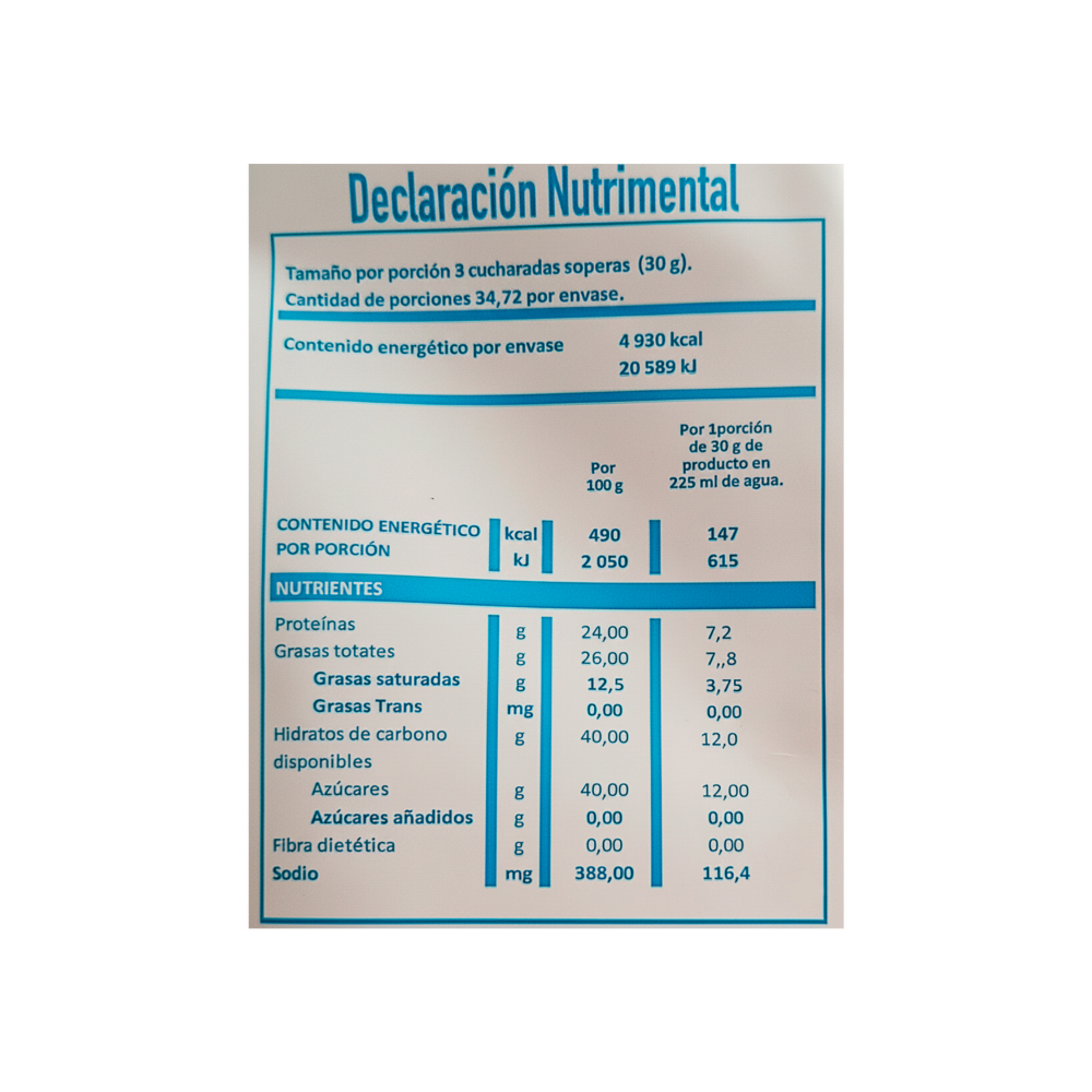 Leche entera en polvo Malibú (1 kg / 2. 2 lb)2