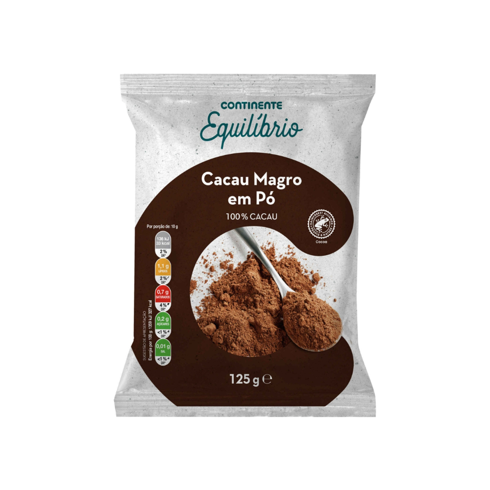 Cacao en polvo bajo en grasa Continente Equilíbrio (125 g / 4. 41 oz)