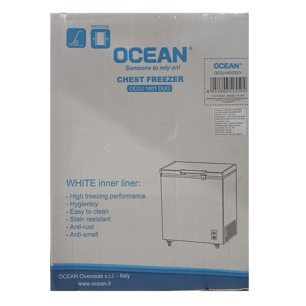 Congelador horizontal -freezer- Ocean ocoj 1401 duo2