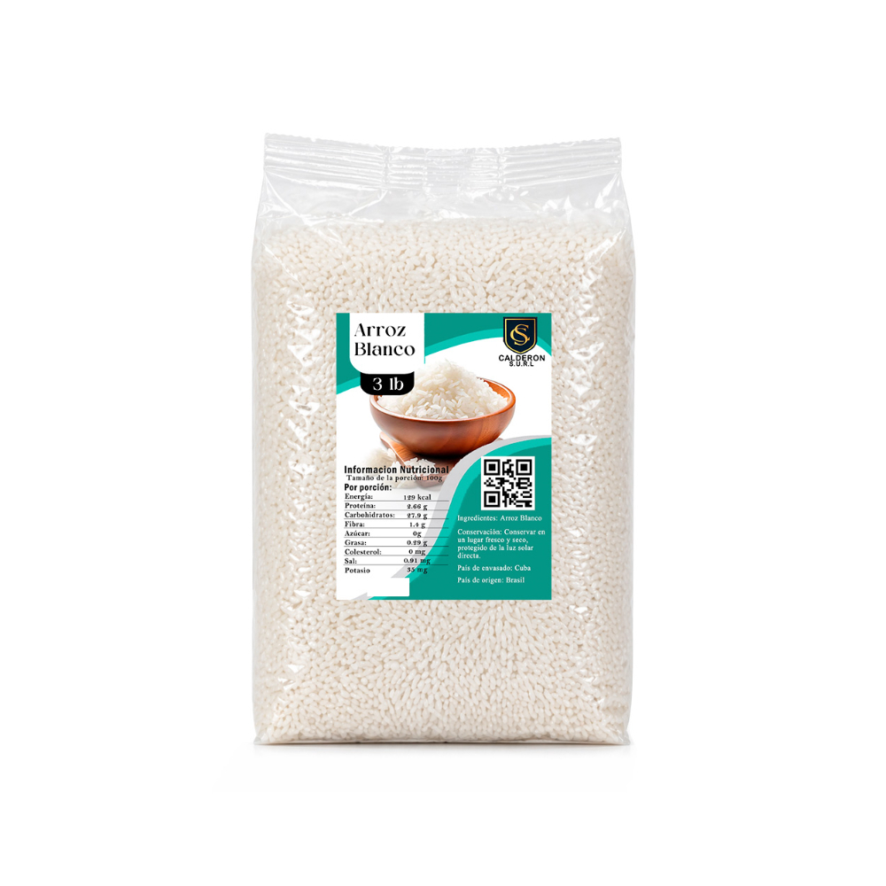 Arroz blanco Calderón (1. 36 kg / 3 lb)0