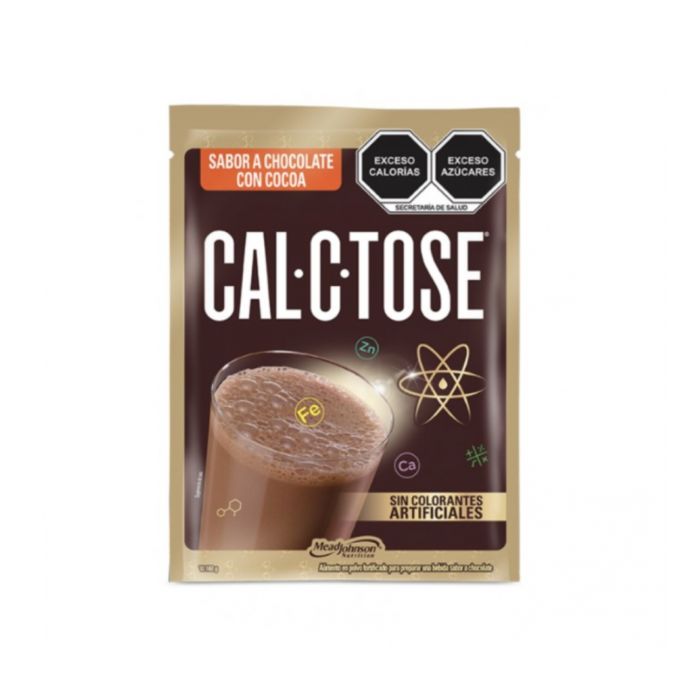 Alimento en polvo fortificado para preparar una bebida sabor a chocolate Cal-c-Tose (160 g / 5. 64 oz)