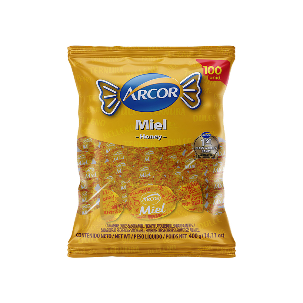 Caramelos duros rellenos sabor a miel Arcor (400 g / 14. 11 oz)0