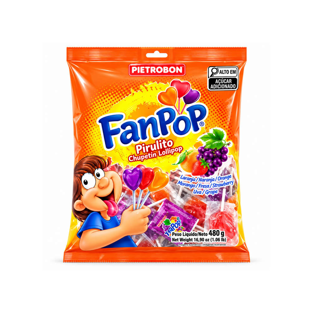 Chupetines sabores surtidos FanPop Pietrobon (480 g / 1. 06 lb)