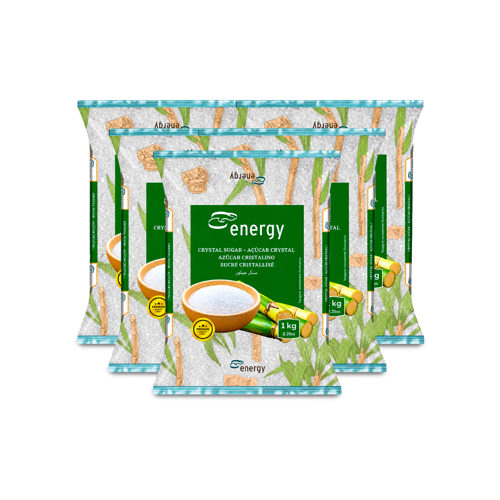 Azúcar blanca cristalina Energy (5 x 1 kg / 2. 2 lb)
