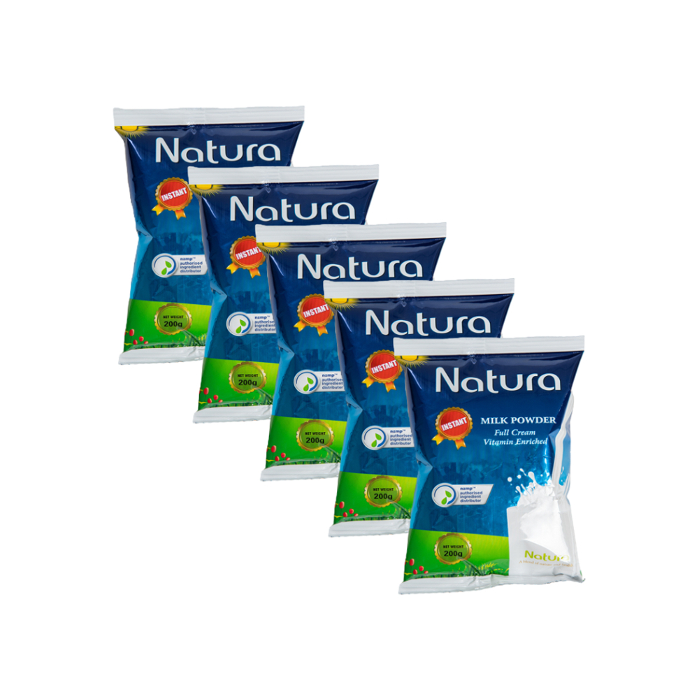 Leche entera en polvo instantánea enriquecida con vitaminas Natura (5 x 200 g / 7 oz)