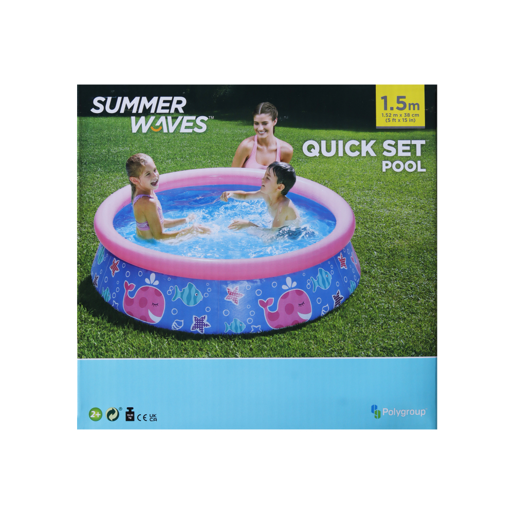 Piscina inflable infantil de 152 cm x 38 cm violeta decorado Summer Waves P1000515B1