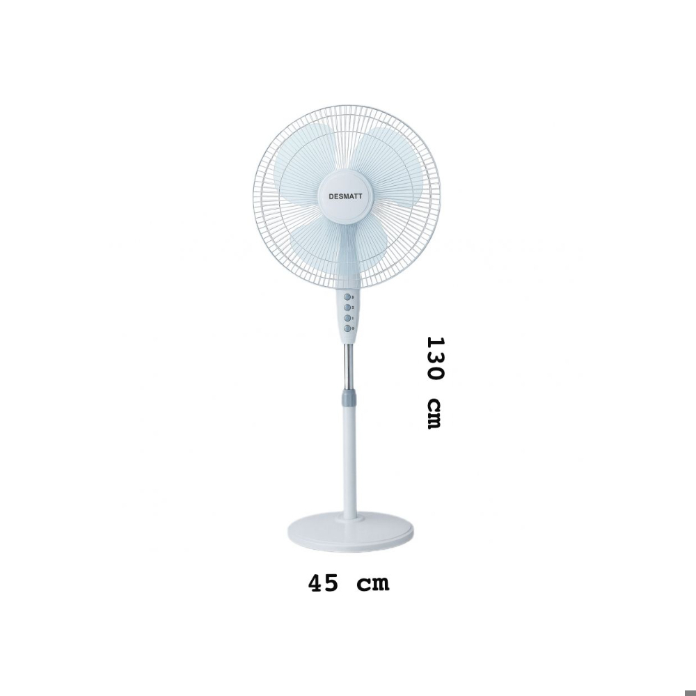 Ventilador de pedestal color blanco Desmatt sef-16141