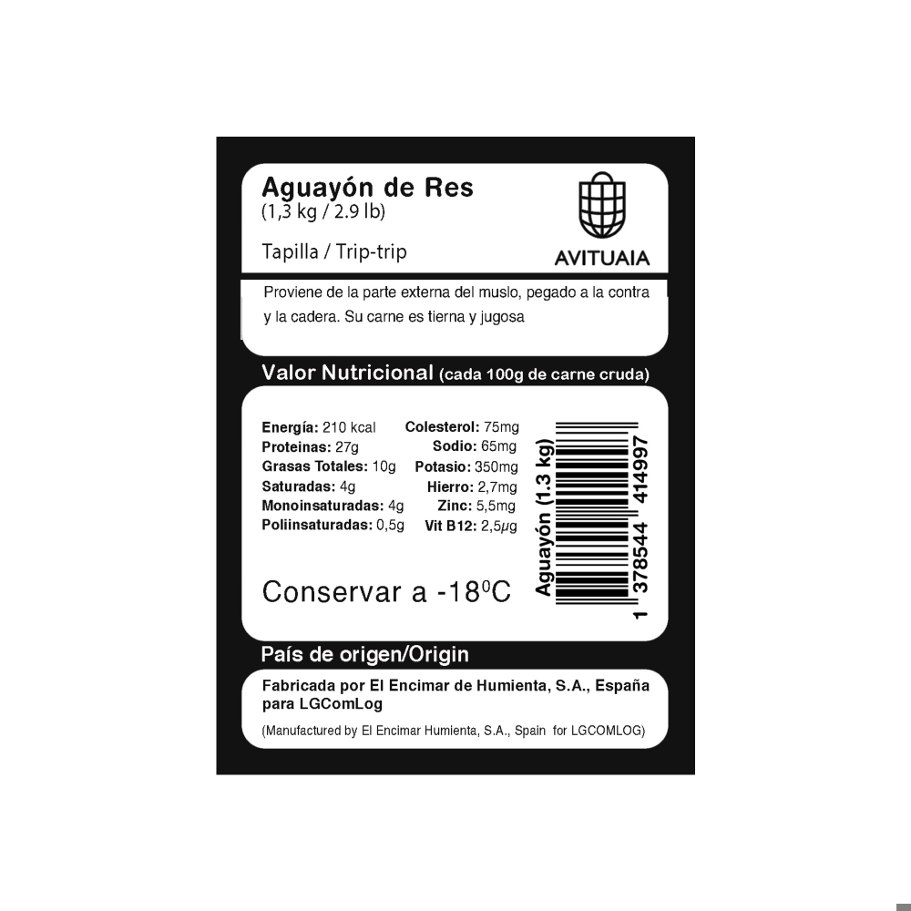 Aguayón de res Avituaia (1. 3 kg / 2. 9 lb)2