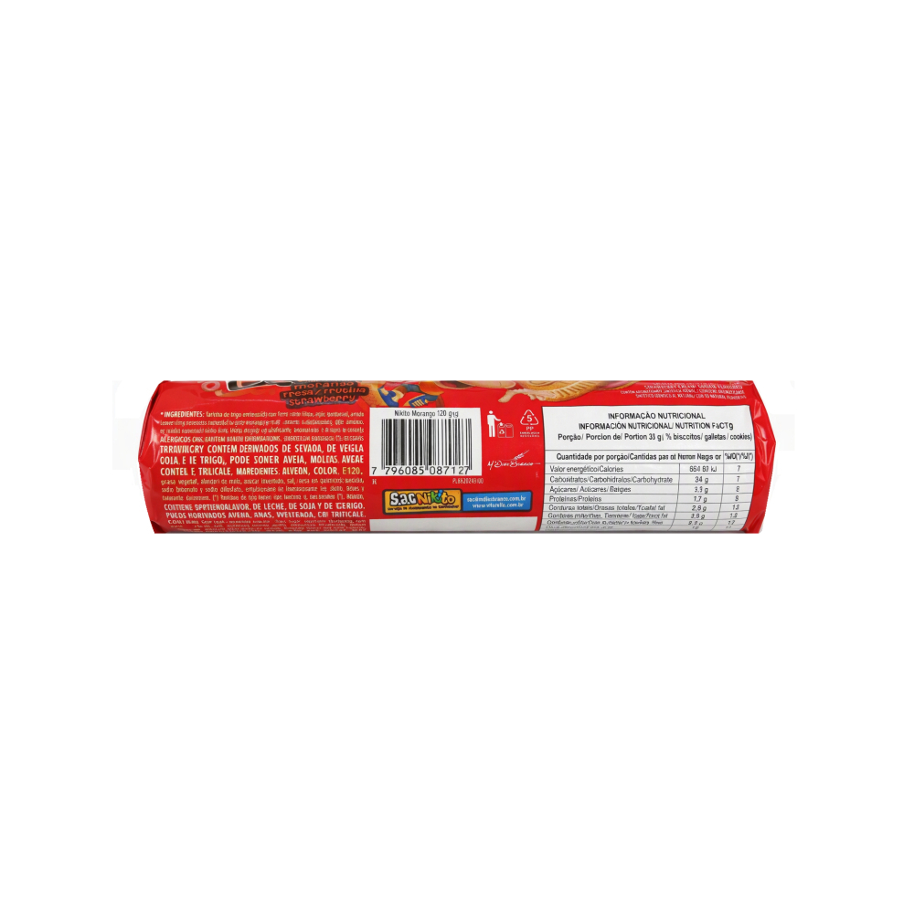 Galletas dulces con crema sabor fresa Nikito (3 x 120 g / 4. 23 oz)2