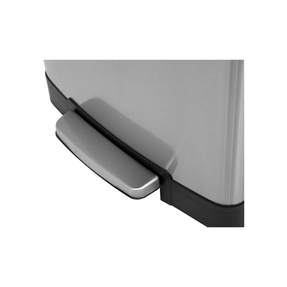 Cesto de basura - Basurero rectangular de acero inoxidable gris 50 l Vonder1