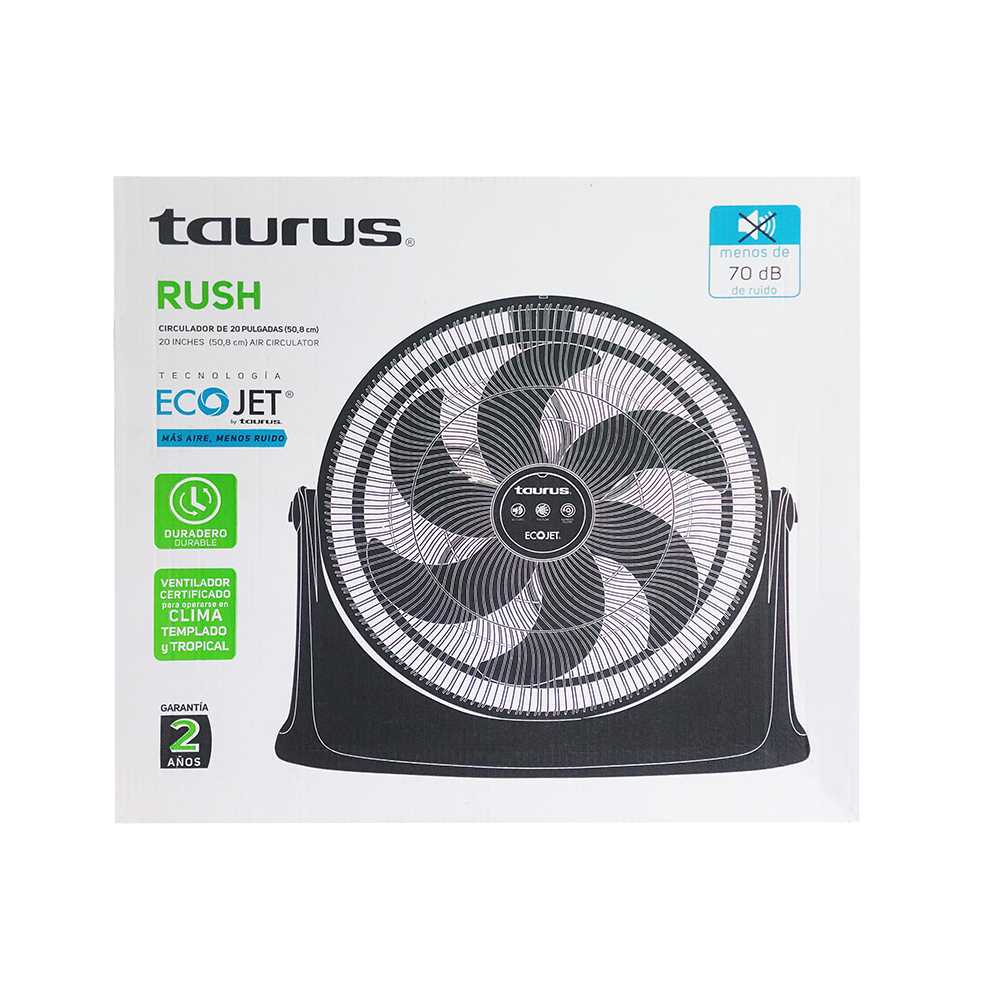 Ventilador circulador de piso de 20 pulgadas color negro Taurus Rush4