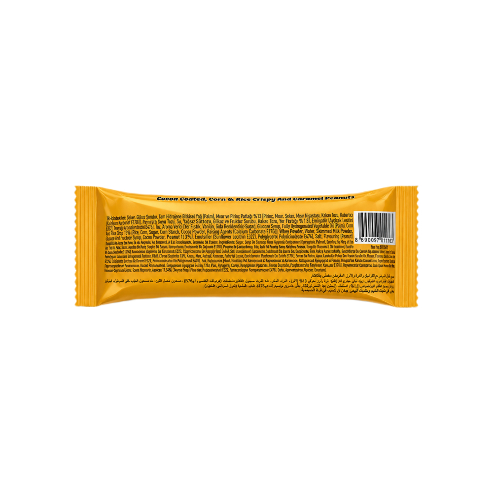 Barra de cacahuete con cobertura de cacao crujiente de maíz y arroz y caramelo Crash Tayas (40 g / 1. 41 oz)2