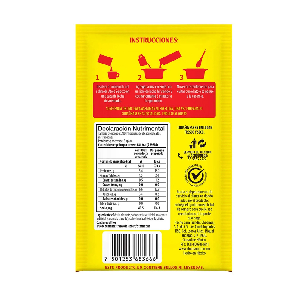 Atole sabor a nuez Selecto (47 g / 1. 65 oz)4