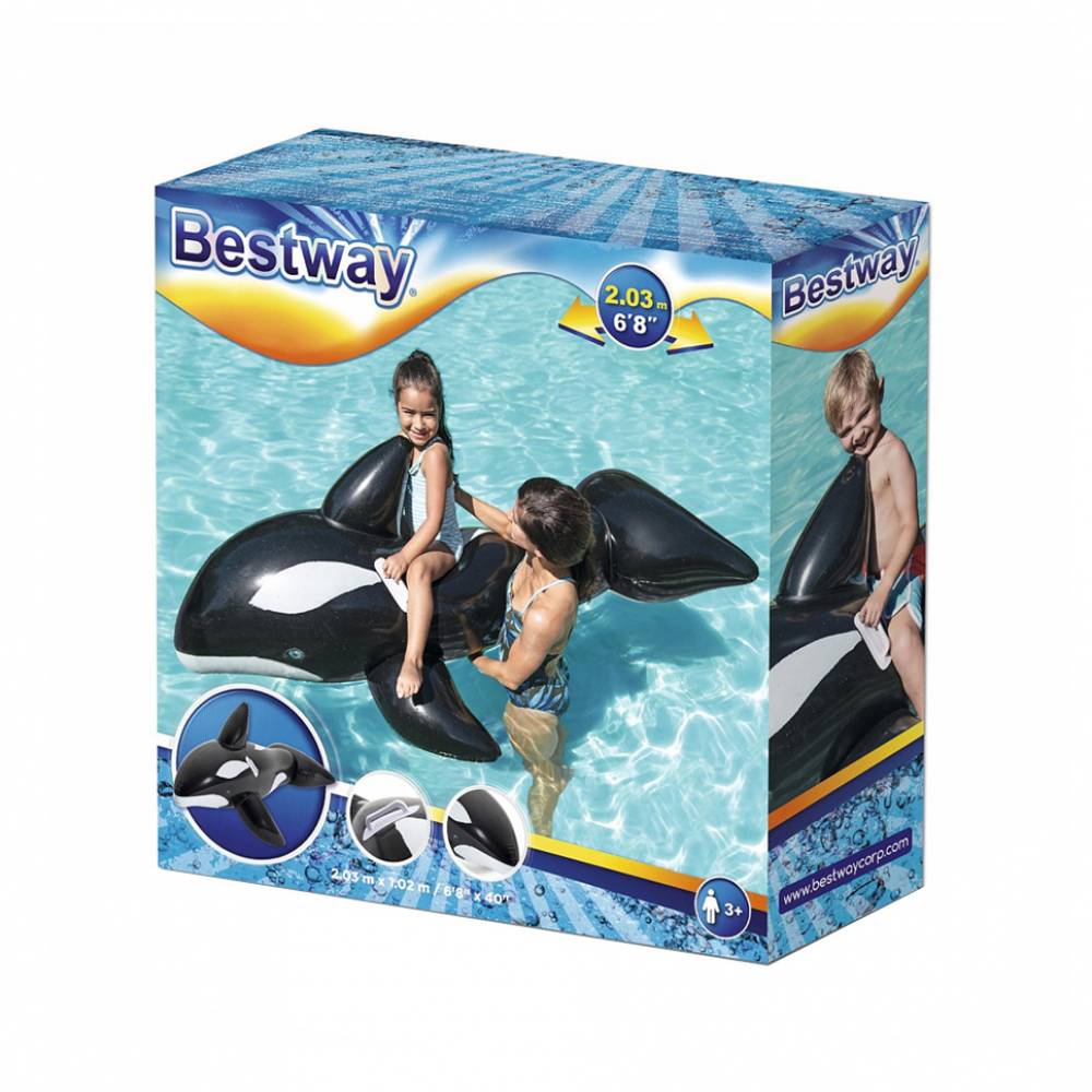 Balsa inflable gigante con forma de ballena orca para montar Bestway3