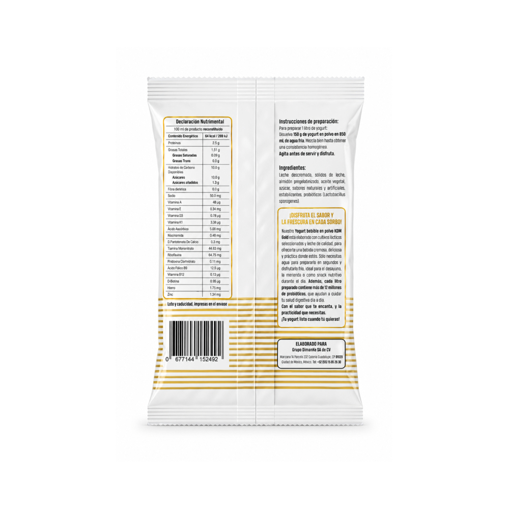 Yogurt en polvo bebible sabor natural kdm Gold (150 g / 5. 29 oz)1