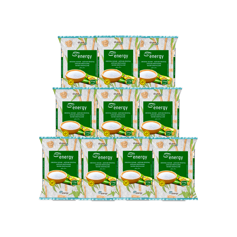 Azúcar blanca cristalina Energy (10 x 1 kg / 2. 2 lb)