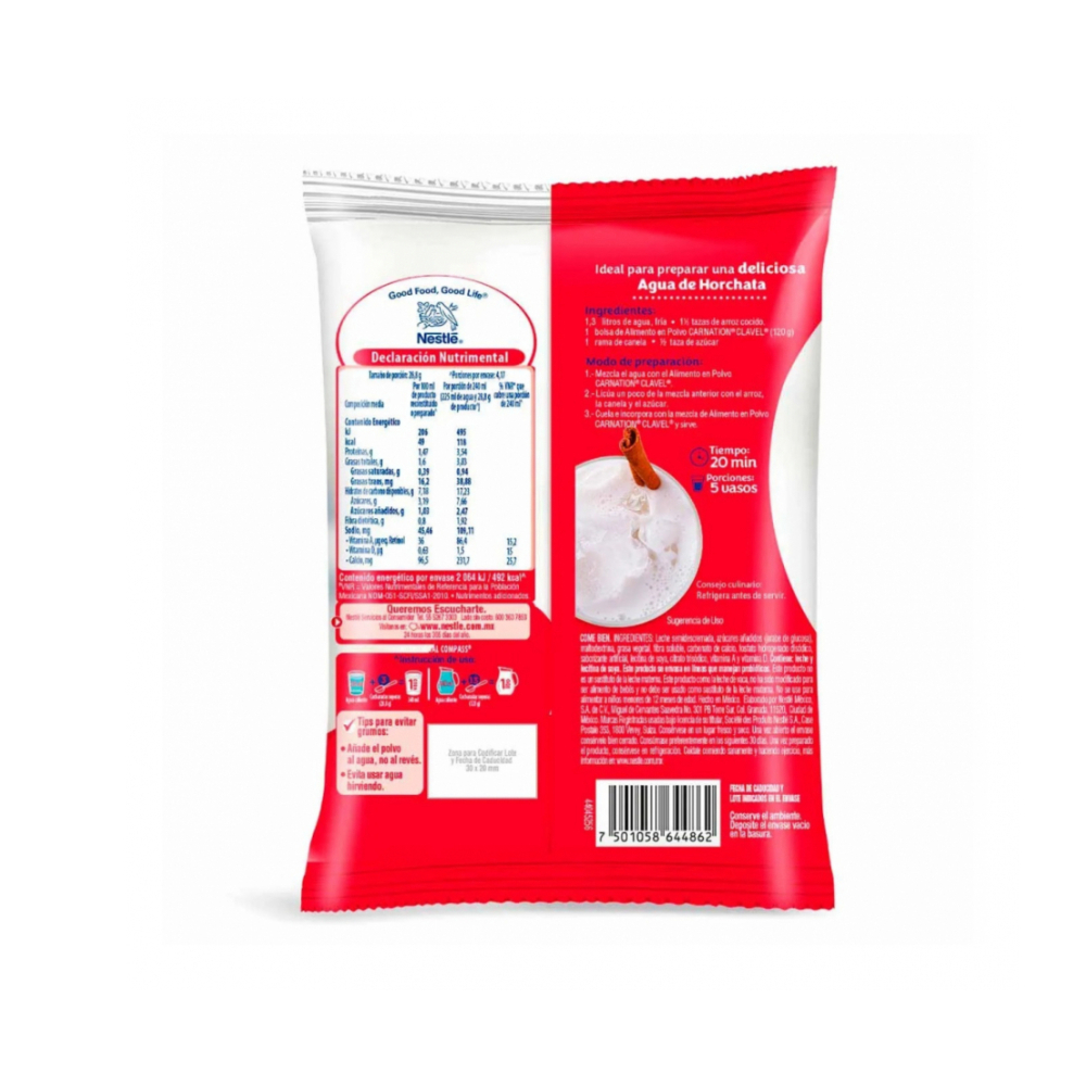 Alimento en polvo para preparar bebida a base de leche Carnation Clavel Nestlé (120 g / 4. 23 oz)1