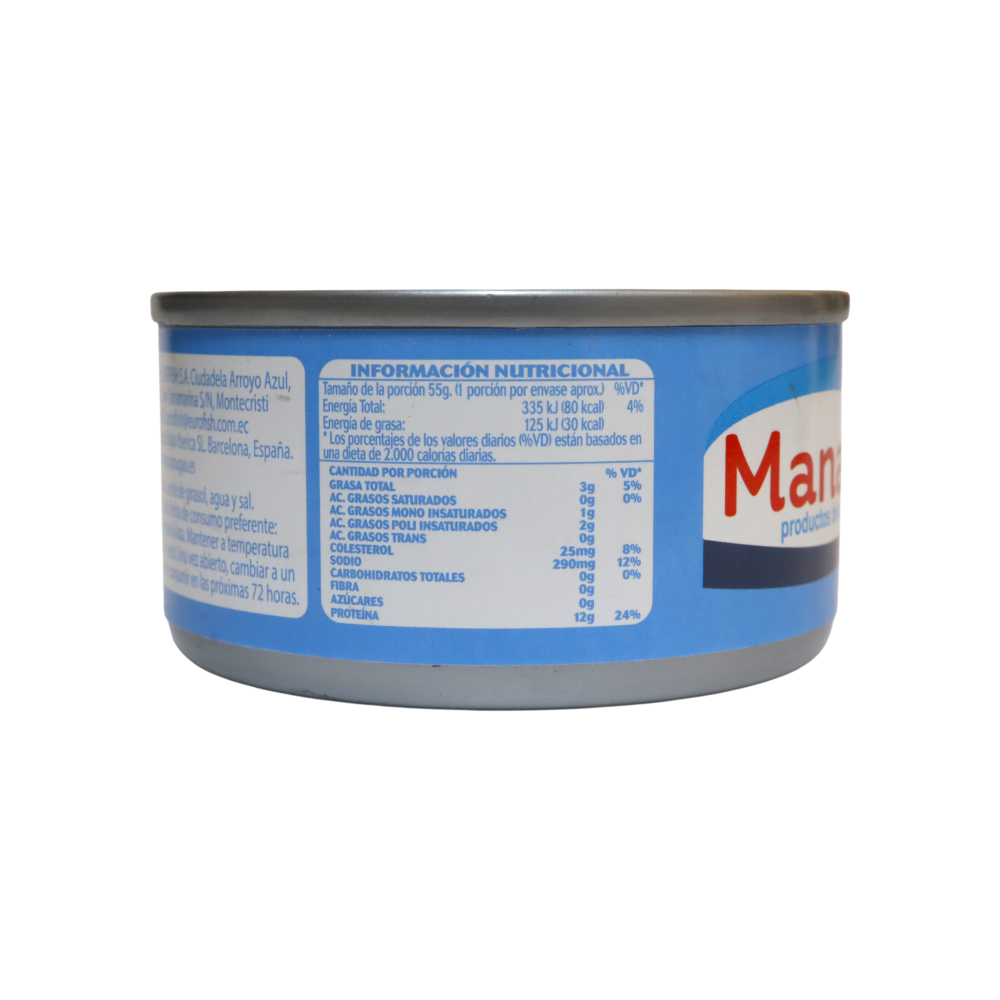 Atún en trozos en aceite de girasol Manabí (85 g / 3 oz)1