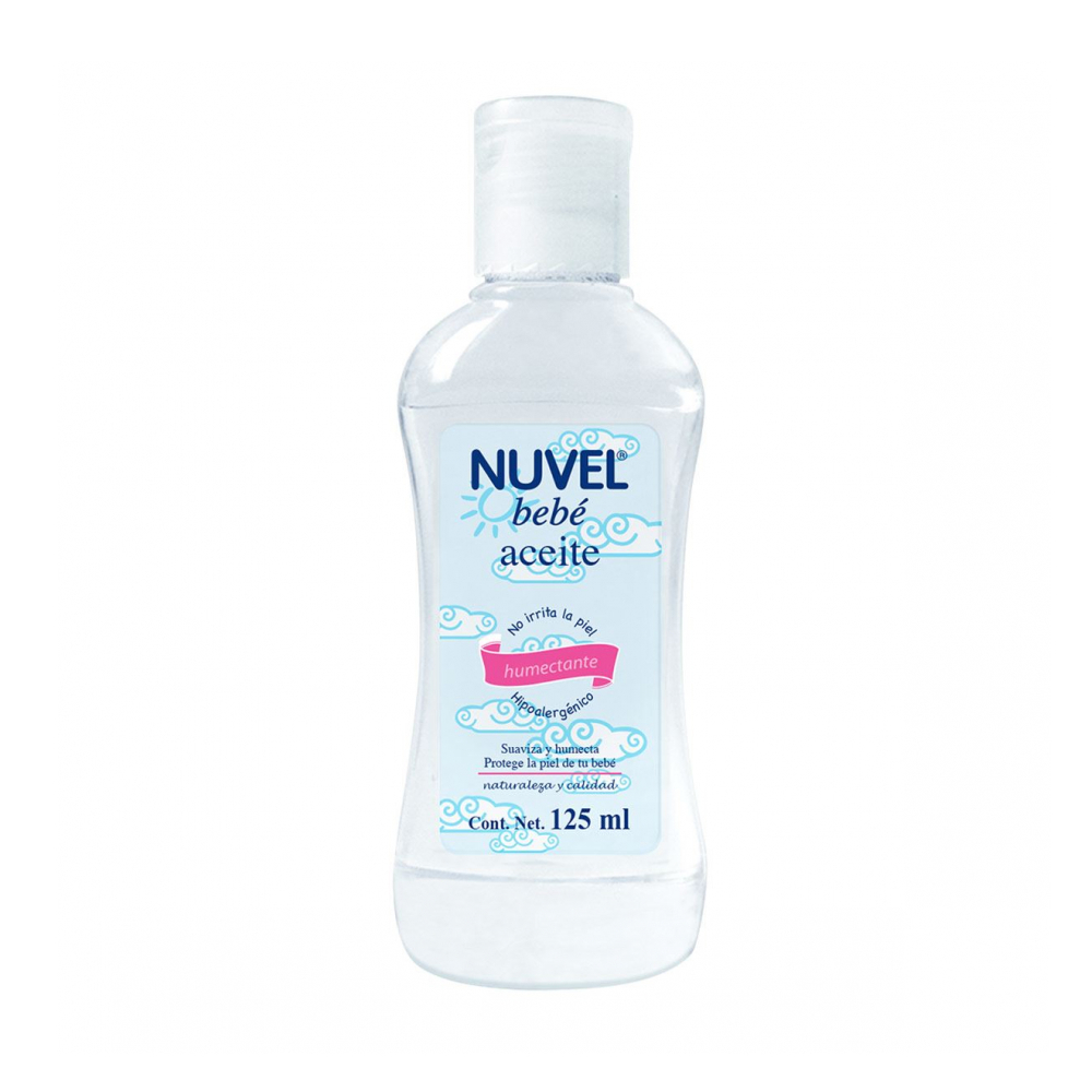 Aceite para bebé hipoalergénico humectante Nuvel (125 ml)3