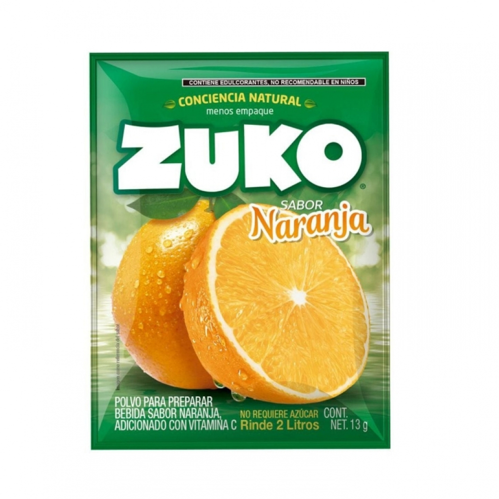 Refresco instantáneo sabor naranja Zuko (13 g)0