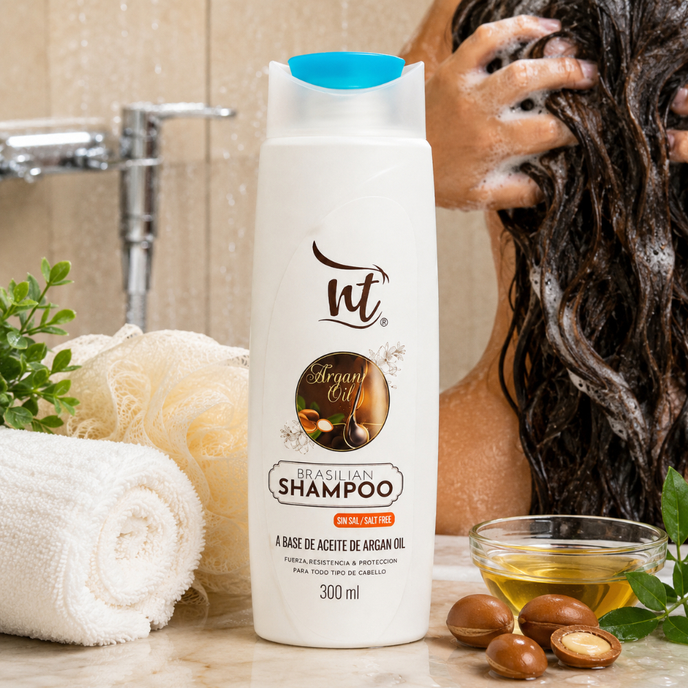 Champú brasileño a base de aceite de argan sin sal nt (3 x 300 ml / 10. 58 fl. Oz)1