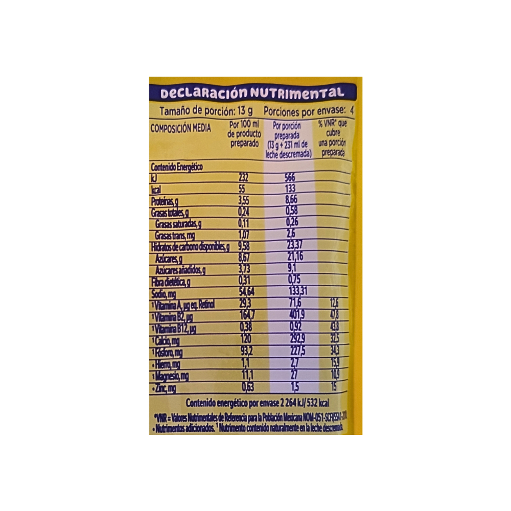 Alimento en polvo para preparar bebida fortificada sabor chocolate Nesquik Nestlé (52 g / 1. 83 oz)3