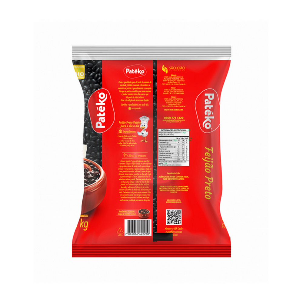 Frijoles negros Patéko (3 x 1 kg)1