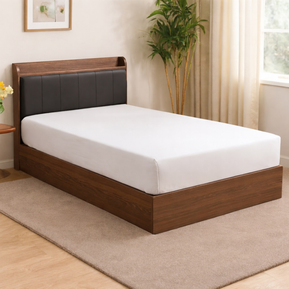 Cama 150 cm x 200 cm Queen europeo color madera de aglomerado recubierto ul DE001-154