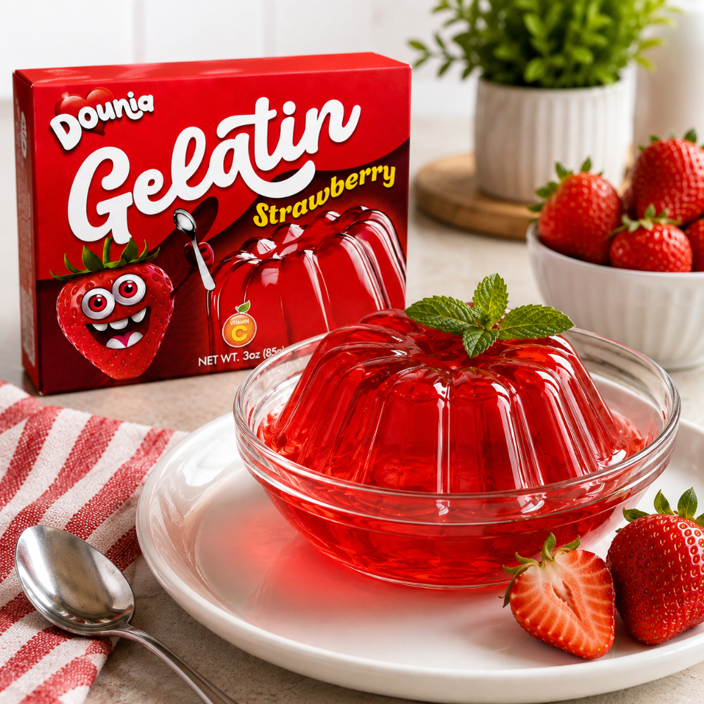 Gelatina con sabor a fresa Dounia (3 x 85 g / 3 oz)1