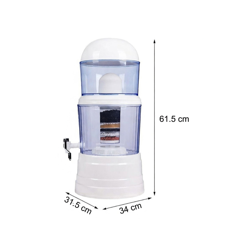 Purificador de agua por gravedad transparente de 16 l tato KL2081