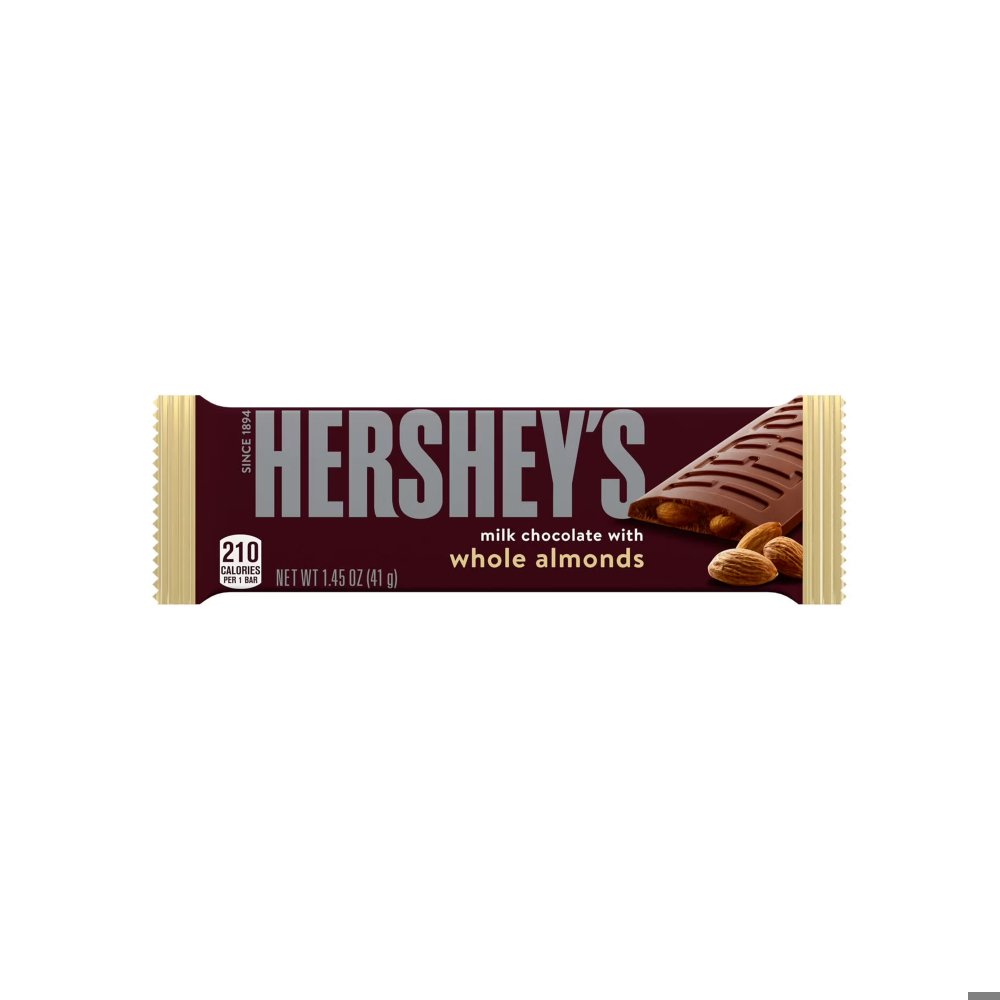 Barra de chocolate con leche y almendras Hershey's (41 g / 1. 45 oz)