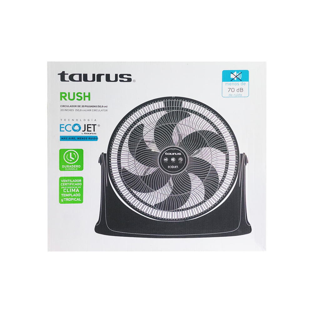 Ventilador circulador de piso de 20 pulgadas color negro Taurus Rush2