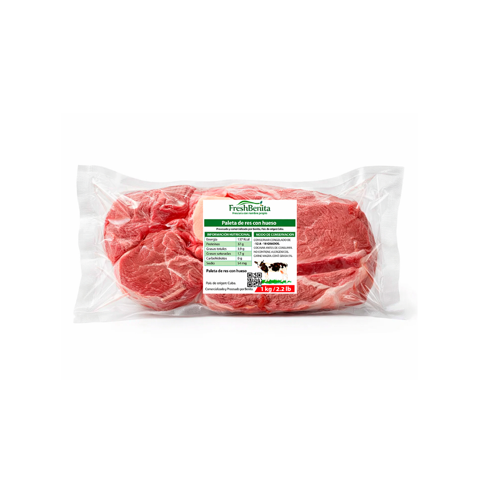 Paleta de res con hueso FreshBenita (1 kg / 2. 2 lb)