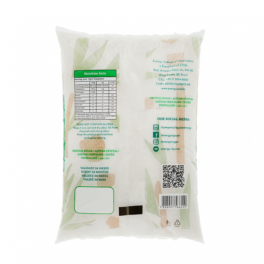 Azúcar blanca cristalina Energy (1 kg / 2. 2 lb)3