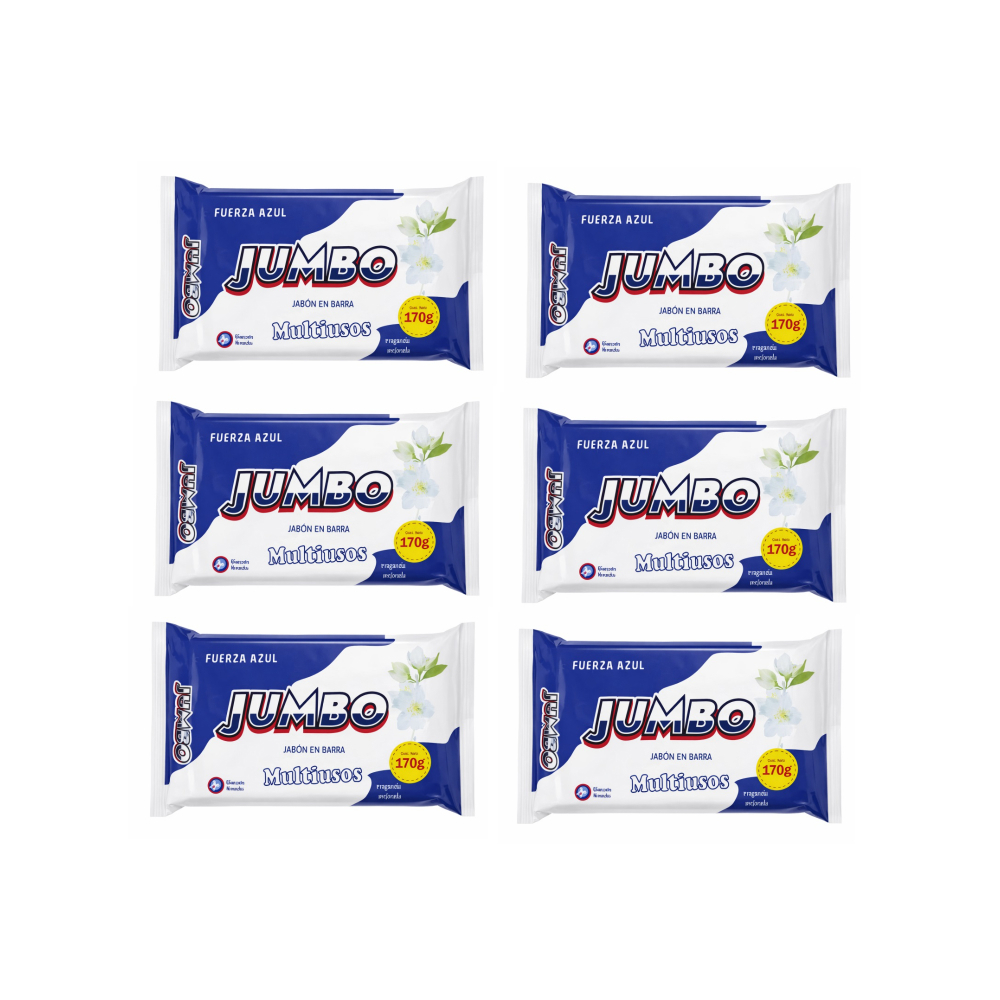 Jabón en barra para lavar ropa Fuerza Azul Jumbo (6 x 170 g / 5. 99 oz)