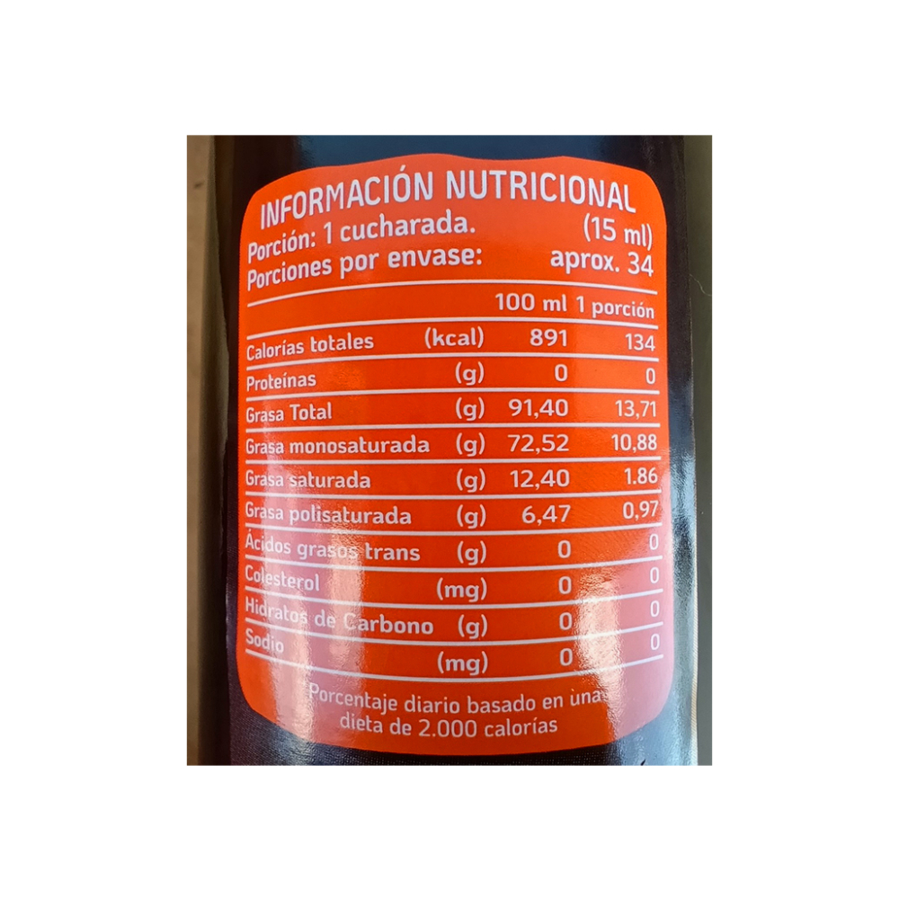 Aceite de Oliva Extra Virgen Valle del Limarí (500 ml)2