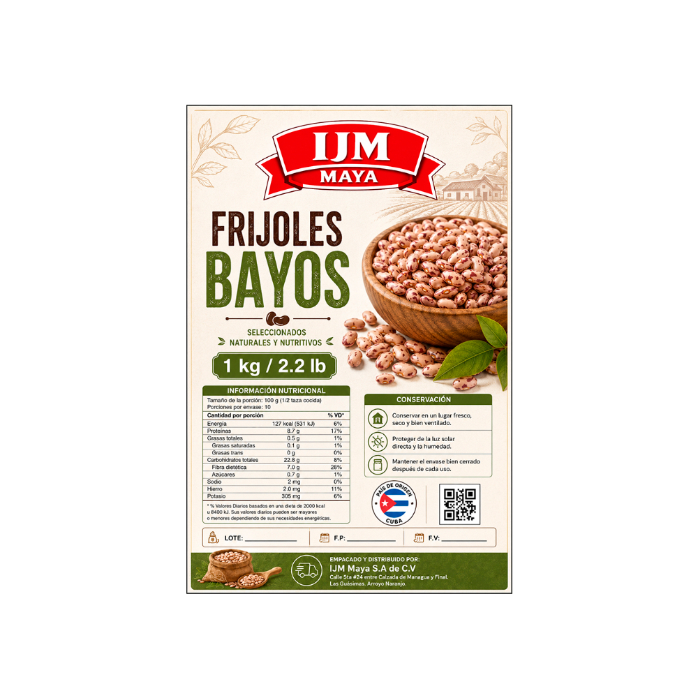 Frijoles bayos ijm Maya (1 kg / 2. 2 lb)1